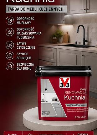 Краска двухкомпонентная для восстановления кухни renovation perfection v33 серый лофт