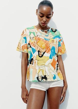 Хлопок футболка трикотаж zara m