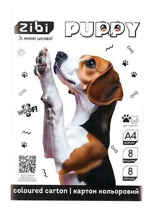 Картон цветной 8 листов двусторонний. (целлюлозный) catsdogs а4 8 кол., 215г/м2, kids line zb.1959-22 тм zibi