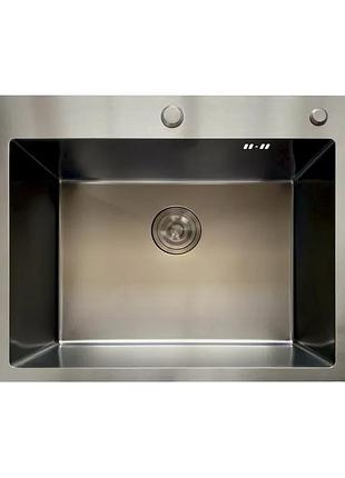 Мийка mixxus mh6050 micro decor graphite (3.0/0.8) з нерж. сталі (колір графіт) (mi8221)