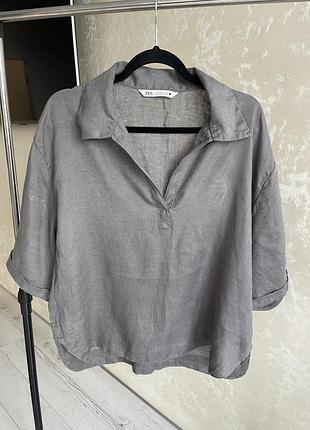 Лляна блуза,сорочка від zara