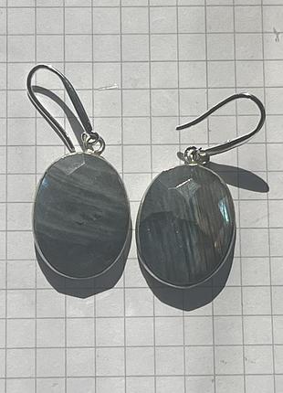 Серьги сережки лабрадорит 8