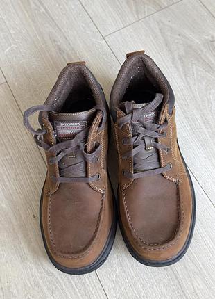 Шкіряні водонепроникні черевики skechers relaxed fit memory foam (waterproof)
