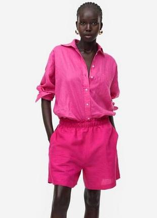 Сорочка рожева, 52%льон+віскоза, h&m