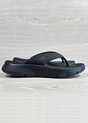 Мужские черные шлепанцы вьетнамки skechers оригинал, размер 43