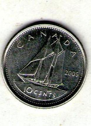 Канада ø королева елизавета ii 10ment, 2005 год сталь с никелевым покрытием, 1.75g, ø 18.03mm no2743
