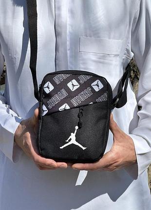 Борсетка черная спорт jordan, сумка через плечо маленькая джордан