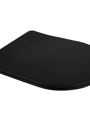 Сиденье-крышка для унитаза mixxus premium seat cover ellipse-bevel-2001 black с микролифтом 463х361х50mm (mp6615)