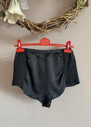 Шёлковые пижамные шорты change lingerie черные шортики для сна с высокой посадкой