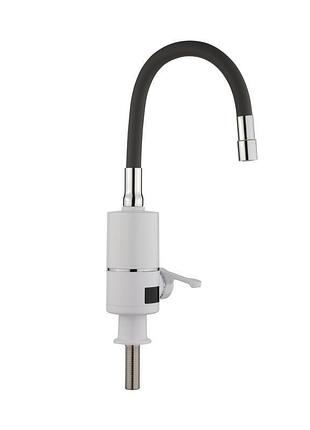 Проточный кран-водонагреватель с гибким изливом для кухни lidz warm 065 ldwar065bla49095 white/black