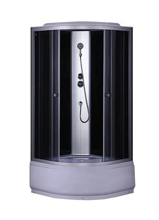 Бокс душовий без гідромасажу mixxus strong sb01-90x90x215-gr satin з високим піддоном (mi6885)