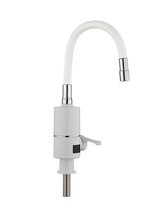 Проточный кран-водонагреватель с гибким изливом для кухни lidz warm 065 ldwar065whi49097 white/white