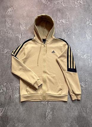 Зіп худі adidas розмір s оригінал кофта з капюшоном чоловіча пісочного кольору ідеал