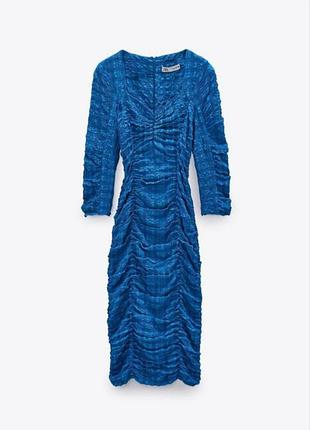 Платье миди жатка от zara