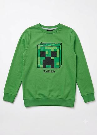 Свитшот двунитка для мальчика disney minecraft 441870 146-152 см (10-12 years) зеленый