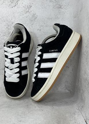 Жіночі чорні класичні кросівки adidas campus