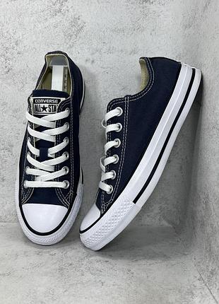 Низькі сині текстильні жіночі кеди converse chuck taylor all star