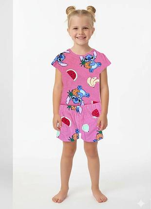 Пижама на девочку primark (disney) / укороченная футболка + шорты / 15095