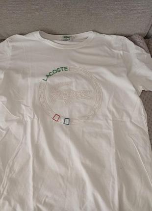 Футболка підліткова lacoste біла розмір l