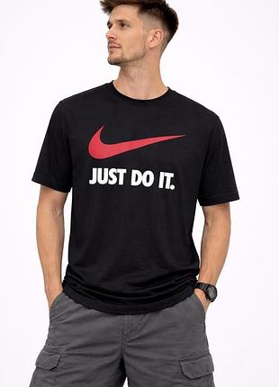 Футболка nike just do it чоловіча чорна оригінал бавовна єгипет