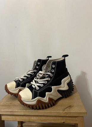 Високі кеди converse run star motion чорно-білі