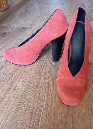 Замшевые туфли от &amp; other stories burnt orange suede high heels size 38 us7295 vintage inspired