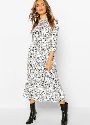 Сукня максі біла boohoo горох l/48 нова