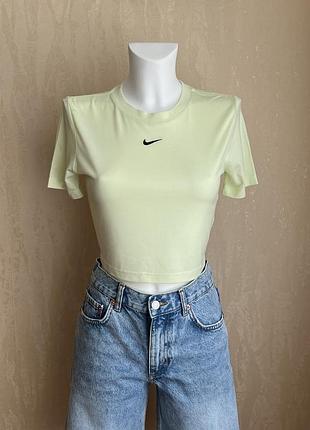 Nike, кроп-топ, салатова футболка, р.s