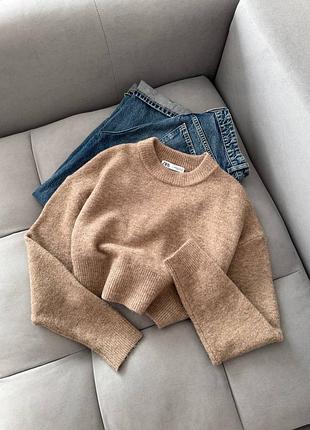 🧷 светр zara  розмір м/с оверсайз  • рукав 80, пог 55, довжина 43 🏷️ новий стан приємний до тіла