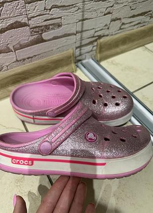 Crocs крокси рожеві боискучі шиммер