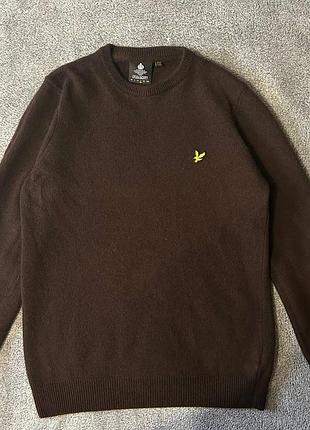 Светр lyle & scott вовняний коричневий l ідеальний стан