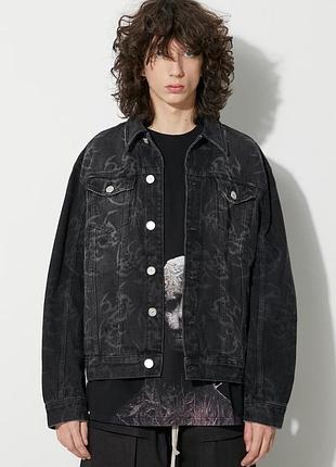 Оригінальна джинсова куртка тракер han kjobenhavn laser tribal denim jacket black washed оригинальная джинсовая куртка джинсовка джекет бомбер
