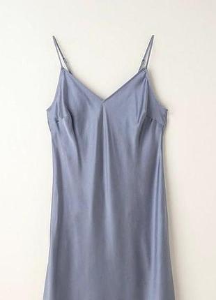 Пенюар з шовку брендовий alberto fabiani italy silk slip dress  blue оригінал