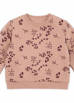 Свитшот двунитка для девочки lupilu ecoprint 456872 074-80 см (6-12 months) розовый