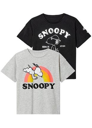 Футболка набор 2шт. хлопковые для девочки disney snoopy 450518 134-140 см (8-10 years) комбинированный