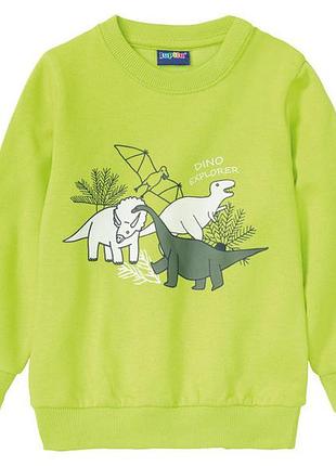 Свитшот с начесом для мальчика lupilu динозавр 382071 086-92 см (12-24 months) салатовый