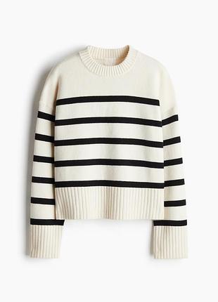 Жіночий світшот у чорно-білу смужку h&m