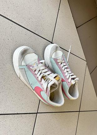 Жіночі кросівки nike blazer low original шкіра/замша пастельні