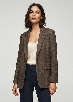 Піджак massimo dutti в ялинку (вовна/шовк)
