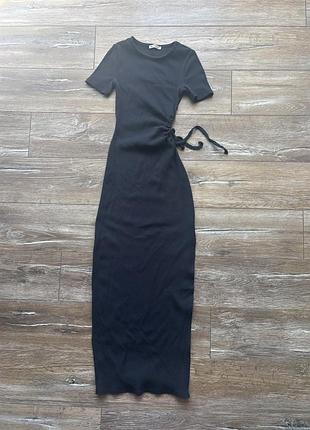 Довга сукня goldi в рубчик , xs