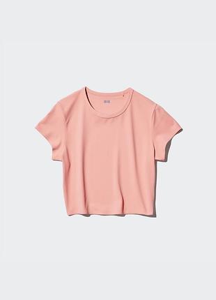 Вкорочена футболка uniqlo airism soft cropped t-shirt
