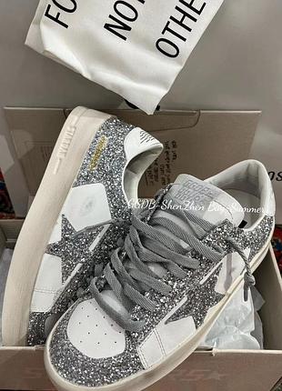 Кеди кросівки golden goose ggdb stardan р.42 срібла зірочка