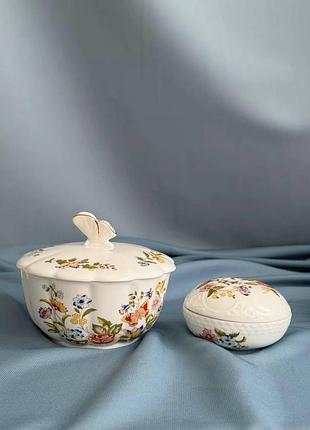 Порцелянова ємність з кришкою aynsley cottage garden, fine bone china, англія