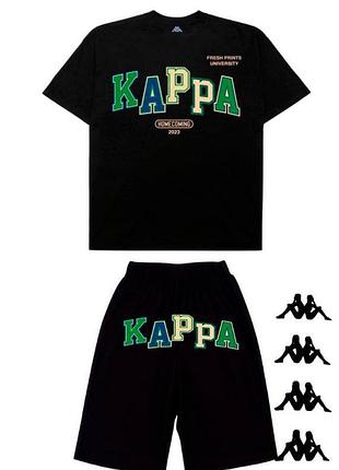 Літній чоловічий спортивний костюм комплект футболка і шорти kappa