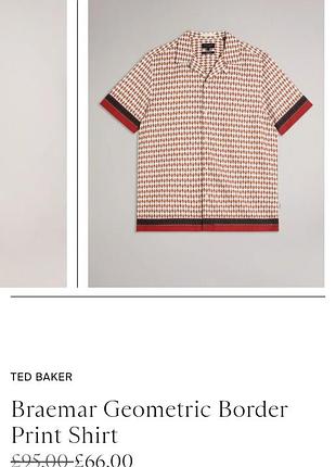 Нова сорочка ted baker чоловіча натуральна  сорочка в принт з льоном