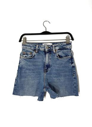 Короткі сині джинсові шорти zara