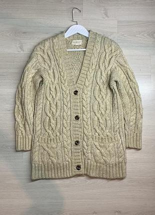 Вінтажний жіночий кардиган крупної в'язки denim & supply ralph lauren оригінал теплий преміальний в'язаний oversized casual розмір m / ua 46–48