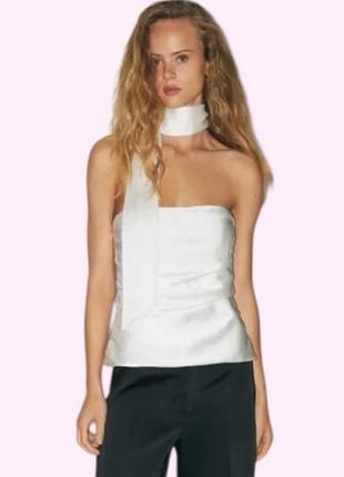 Атласный сатиновый топ zara
