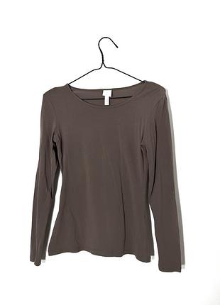 Коричневий базовий жіночий лонгслив h&m