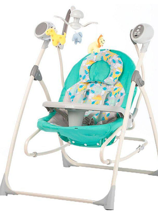 Колиска-гойдалка carrello nanny 3в1 grey dino